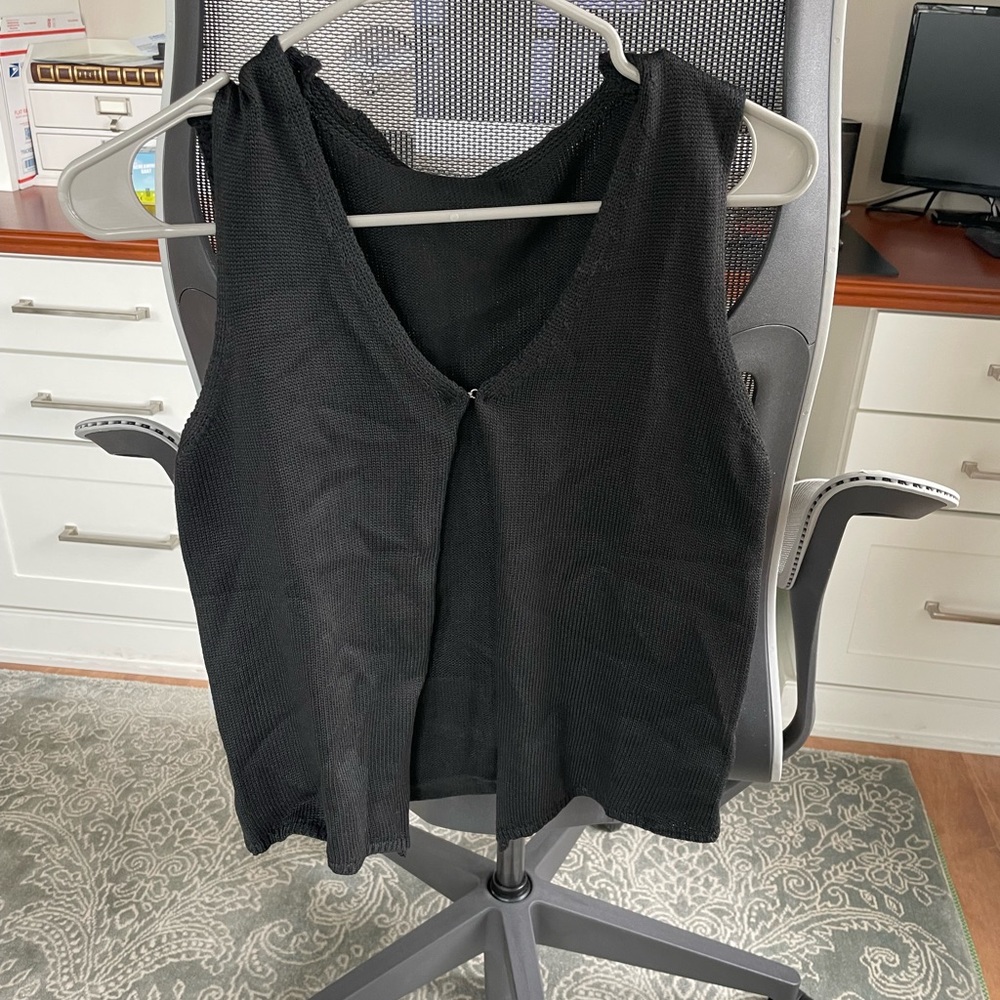 Black Knitted Vest Top with single clip